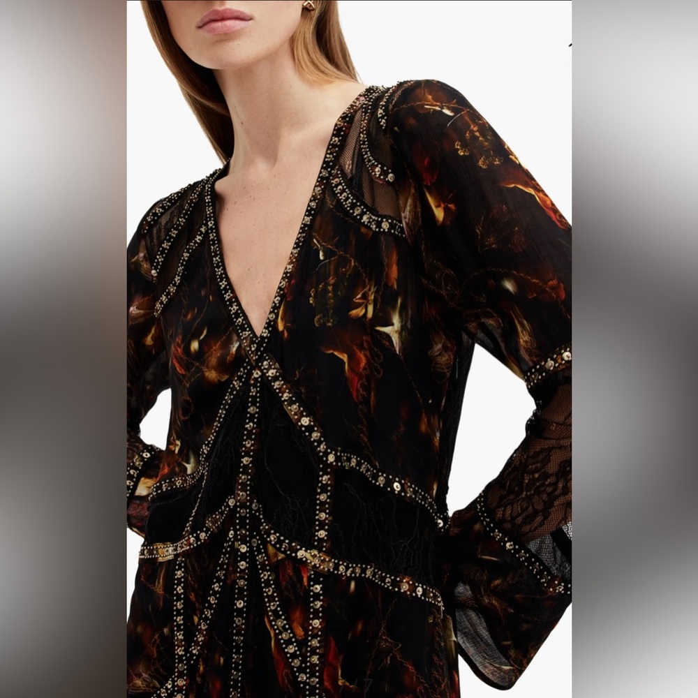 ALLSAINTS Bryn Lace Embellished Maxi Dress - Picture 5 of 8